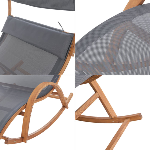 [en.casa] Ligbed schommelstoel Kasos 181x135x190 cm