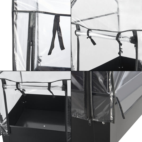 [en.casa] Kweektafel Katwijk plantenbak 60x60x152 cm antraciet