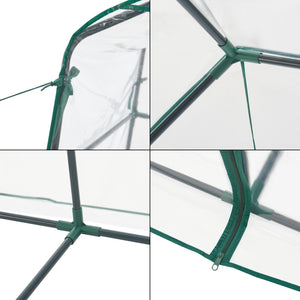 Tuinkas Hoorn met 4 planken 140x73x195 cm transparant [en.casa]