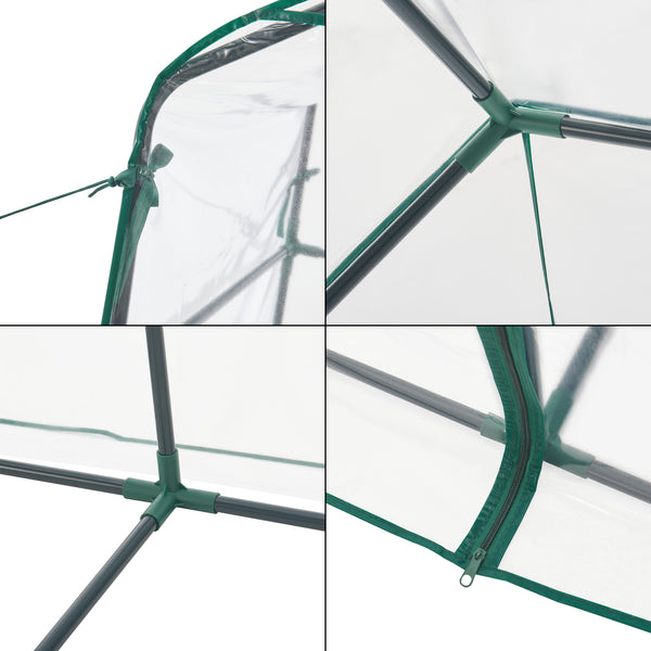 Tuinkas Hoorn met 4 planken 140x73x195 cm transparant [en.casa]