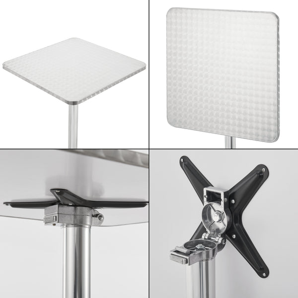 Table de bistrot carrée Järpen à hauteur réglable 75 cm / 115 cm [en.casa]