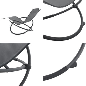 [en.casa] Ligstoel Pulsano schommelstoel 166x74x86 cm donkergrijs
