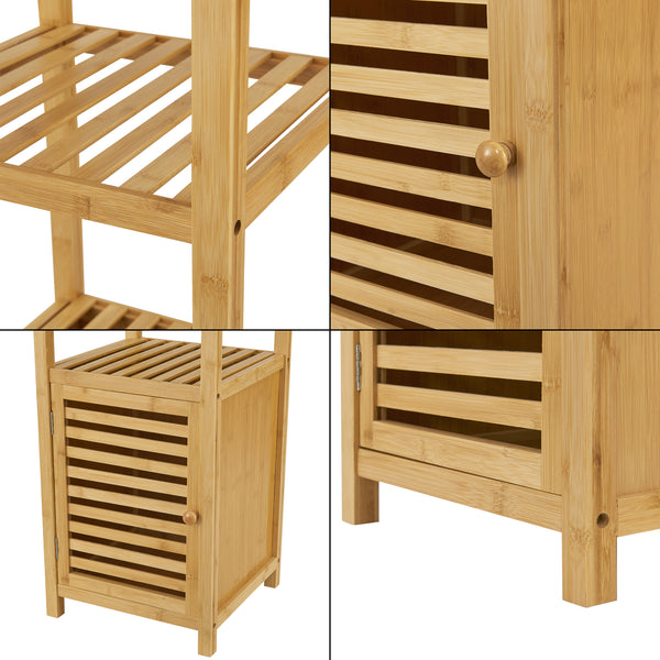 [en.casa] Staand rek Liminka bamboe badkamerkast 140x34x33 cm