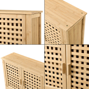 [en.casa] Badkamerkast Borlänge bamboe 66x62x20 cm met handdoekhouder