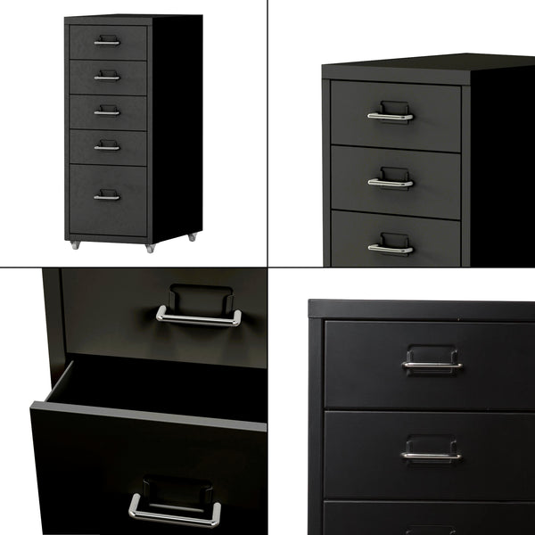 Caisson de bureau Kökar à roulettes avec 5 tiroirs 69 x 28 x 41 cm [en.casa]