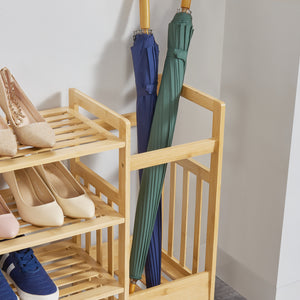 [en.casa] Bamboe schoenenkast Eckerö voor 8 paar schoenen