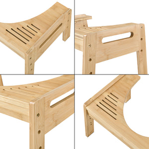 [en.casa] Toiletkrukje Kalajoki bamboe 21x42x30 cm houtkleurig