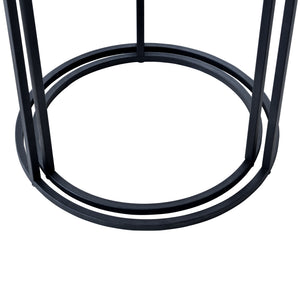 [en.casa] Bijzettafel Moriusaq set van 2 rond zwart en houtkleurig