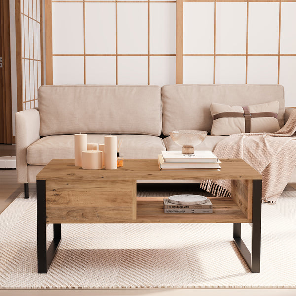 Salontafel Laukaa met plank 100x60x45 cm [en.casa]