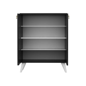 [en.casa] Schoenenkast Gjern 91x72x37 cm marmer zwart