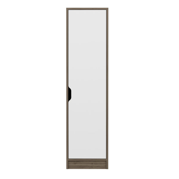 Meuble de rangement Egvad à porte pour chambre 154 x 40 x 30 cm effet noyer / blanc [en.casa]