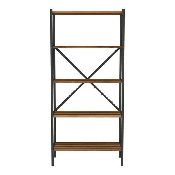 [en.casa] Staand rek Tomelilla 160x66x34 cm walnootkleurig