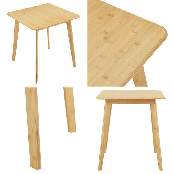 [en.casa] Eettafel Närpes bamboe 70x70x75 cm houtkleurig