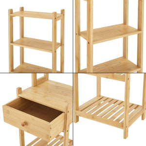 [en.casa] Staand rek Siilinjärvi bamboe 163x33x28 cm houtkleurig