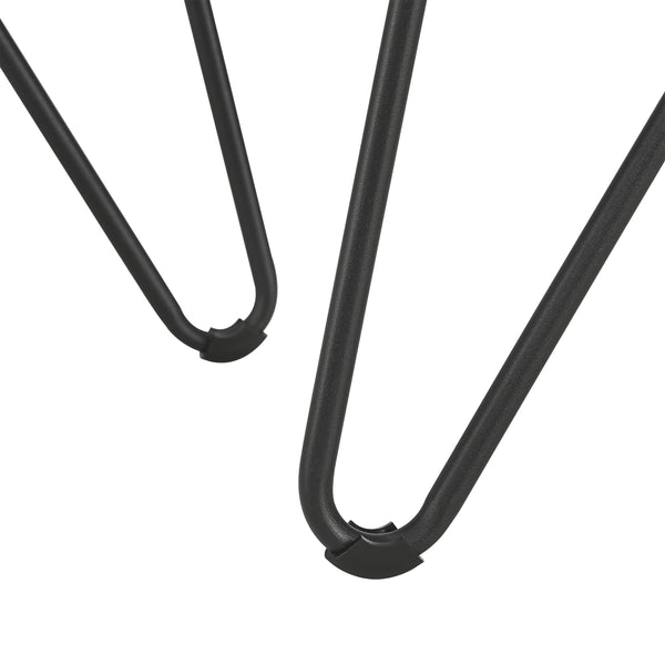 Lot de 2 tables basses rondes Väsby pieds épingle à cheveux effet bois foncé [en.casa]