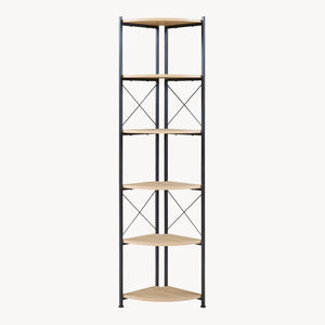 [en.casa] Plantenstandaard Ulfborg 160x30x30 cm houtkleurig en zwart