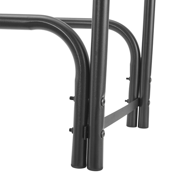 [casa.pro] Metalen brandhout rek houtopslag 124x124x34,5 cm zwart