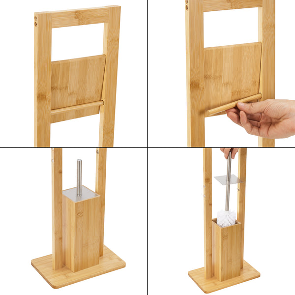 [en.casa] Toiletrolhouder Västerås met toiletborstel 82,5x28x18 cm