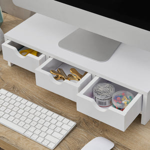 [en.casa] Monitorstandaard Ruovesi verhoger 12x51x25 cm wit
