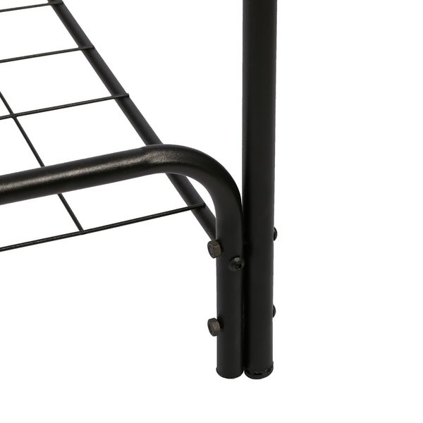 [en.casa] Kledingrek Vallø met plank metaal 145x88,5x34,5 cm zwart