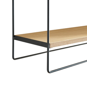 [en.casa] Wandrek Skovbo 43x37,5x11 cm zwart en houtkleurig