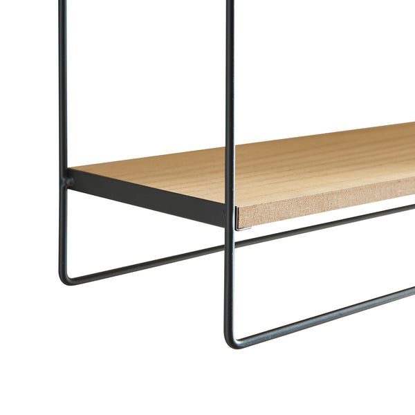 [en.casa] Wandrek Skovbo 43x37,5x11 cm zwart en houtkleurig
