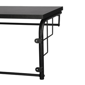 [en.casa] Wandkapstok Ølstykke met plank 110x30x27 cm zwart
