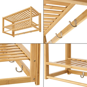 [en.casa] Badkamerrek Thyborøn wandmontage 30x55x22,5 cm bamboe