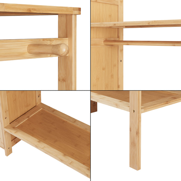 Portant à vêtements Oldsum bambou 164 x 99 x 29 cm naturel [en.casa]