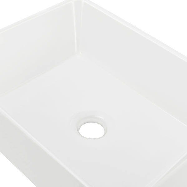 Lavabo à poser Svendborg céramique 13 x 40 x 30 cm blanc [neu.haus]