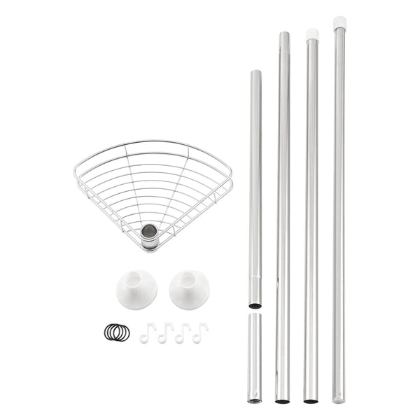 Étagère de douche télescopique Haapavesi acier inoxydable 90 - 300 cm chrome [neu.haus]