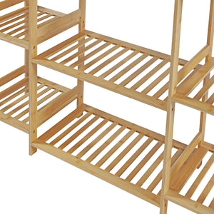 [en.casa] Kledingkast Ilomantsi bamboe open kast 165x122x35 cm