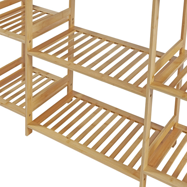 [en.casa] Kledingkast Ilomantsi bamboe open kast 165x122x35 cm