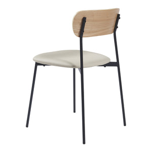 Lot de 2 chaises de salle à manger Jyväskylä 78 x 45 x 48 cm beige noir effet bois [en.casa]