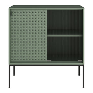 [en.casa] Metalen kast Eidsvoll 85x80x45 cm groen en zwart