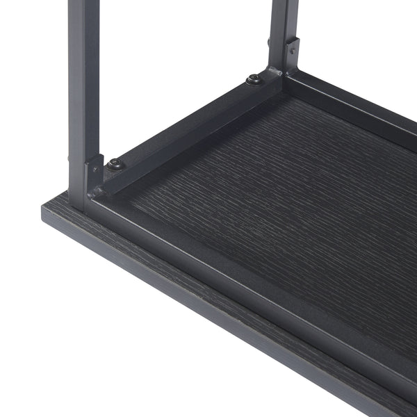 [en.casa] Brandhout rek Turku houtopslag 112x60x30 cm zwart en houtkleurig donker