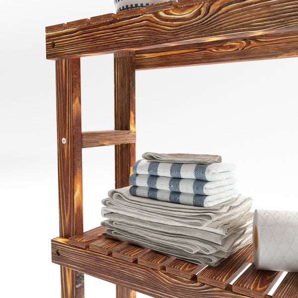 Étagère pour machine à laver Kinnula bois de pin 120 x 70 x 20 cm bois foncé [en.casa]
