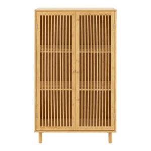 Armoire basse Grong bambou 110 x 66 x 40 cm naturel [en.casa]