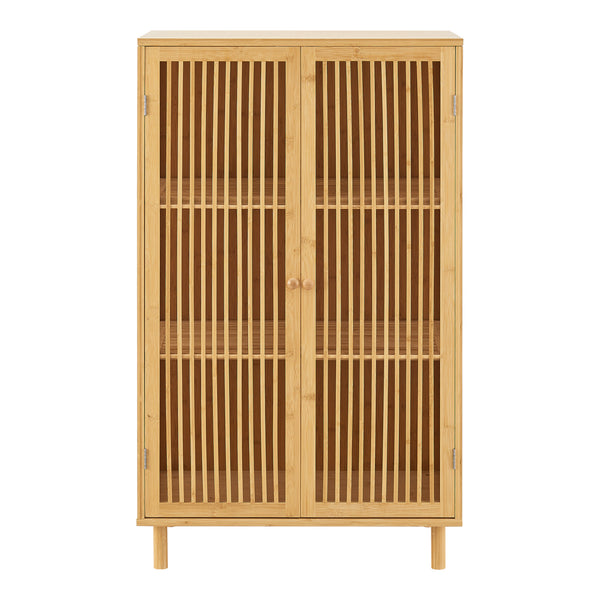 Armoire basse Grong bambou 110 x 66 x 40 cm naturel [en.casa]