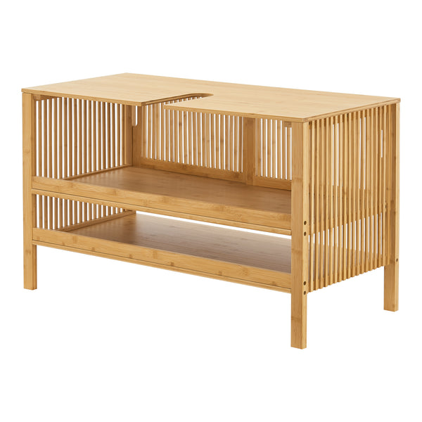 Meuble sous lavabo Hvaler bambou 60 x 100 x 45 cm naturel [en.casa]