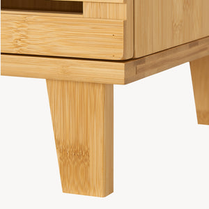 Meuble sous lavabo Iveland bambou 60 x 40 x 30 cm naturel [en.casa]