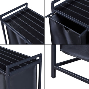 [en.casa] Wasmand Saltvik met 3 zakken 75,5x102,5x38 cm zwart