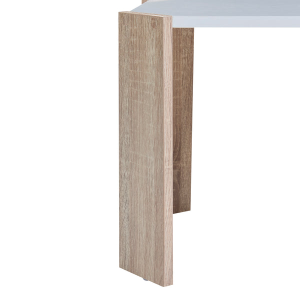 [en.casa] Bijzettafel set van 3 Rantasalmi eikenkleurig en wit