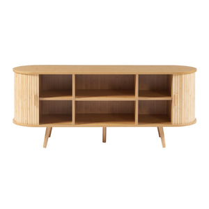 Buffet Nordkapp avec portes coulissantes MDF bambou bois 140 x 40 x 56 cm naturel [en.casa]