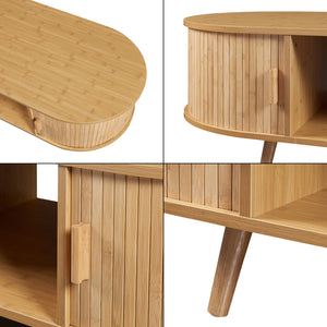 Table basse Nordkapp bambou 120 x 55 x 40 cm naturel [en.casa]