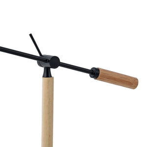 Lampe de table Watford E27 métal bois 67 x 38 x 18 cm noir naturel lux.pro