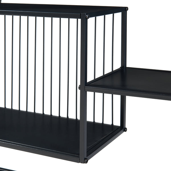 Console tafel Beesel metaal 65,5x60x20 cm zwart [en.casa]