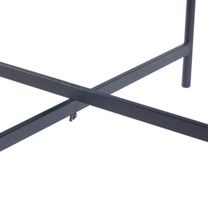 Table basse Lier avec plateau rond en verre trempé de 5 mm métal 61 x 40 cm noir [en.casa]