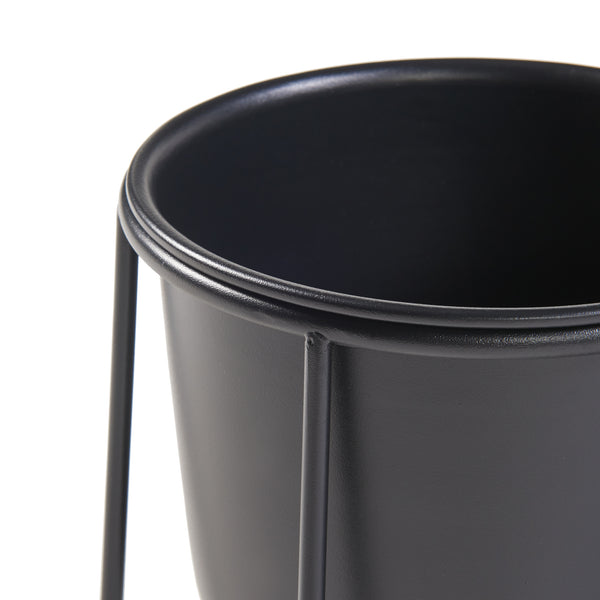 Set de 2 porte-plantes Nesseby de tailles variées avec cache-pots métal noir [en.casa]