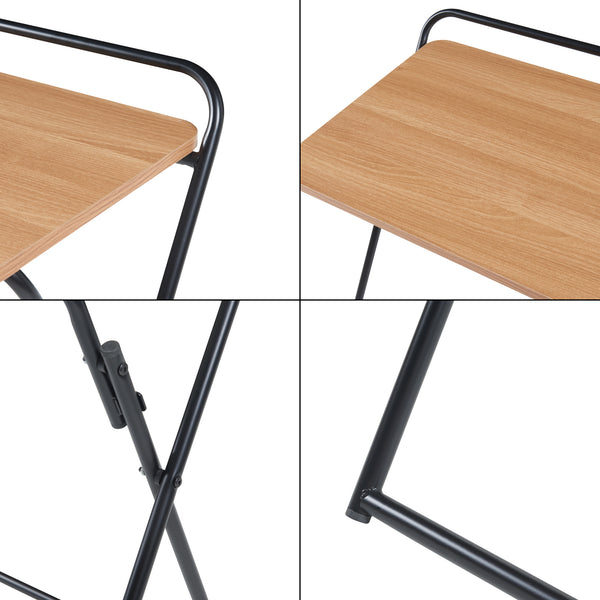 [en.casa] Bureau Kvitsøy opvouwbaar 85x50x80 cm zwart en eikenkleurig